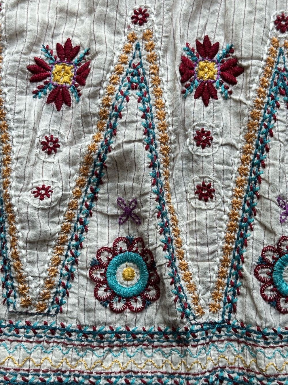 Johnny Was 3J Workshop Embroidered Boho Peplum Tunic Top Medium M - Picture 8 of 12